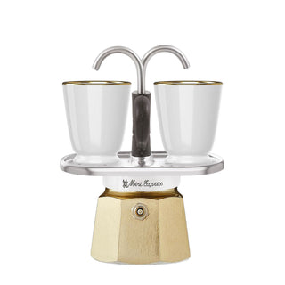Bialetti Set Mini Express Natalizio Pure Gold con 2 Tazze