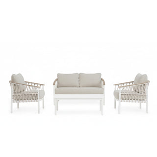 Andrea Bizzotto Salotto da Esterni Fenix Vapor in Alluminio Bianco