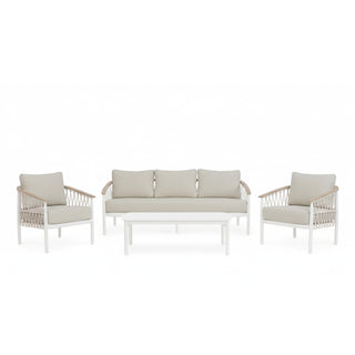 Andrea Bizzotto Salotto da Esterni Fenix Vapor XL in Alluminio Bianco