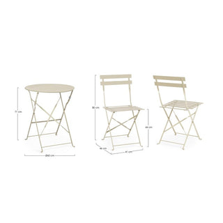 Andrea Bizzotto Elfenbeinfarbenes Bistrot-Gartenset für den Außenbereich