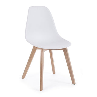 Andrea Bizzotto set of 4 System chairs in polypropylene and white wood