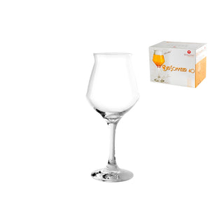 Borgonovo Set 6 Calici Birra in Vetro Trasparente Ultraresistente 40cl