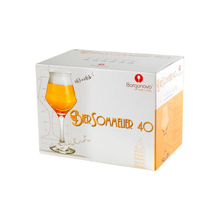 Borgonovo Set 6 Calici Birra in Vetro Trasparente Ultraresistente 40cl