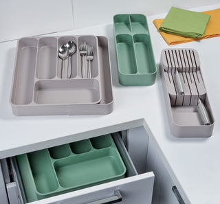 Brandani 4-compartment cutlery tray in dove grey