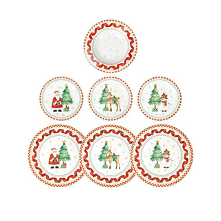 Brandani 18-teiliges Weihnachtsgeschirr-Set, Porzellangeschichten