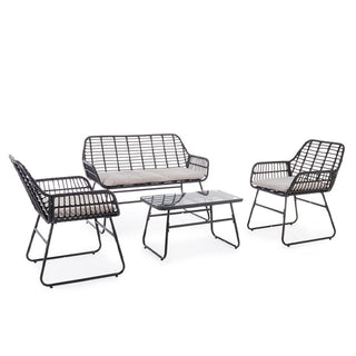 Andrea Bizzotto Outdoor Lounge Set Burrel Black