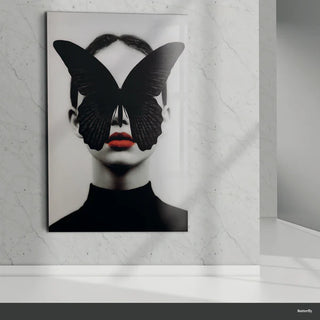 Moon Luxury Glass Picture Butterfly Logo 80x120 cm