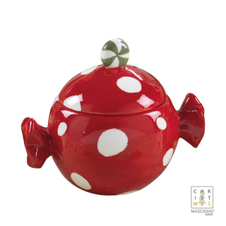 Mascagni Casa Contenitore Caramella H11 cm in Ceramica Rosso