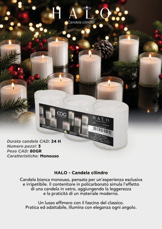 EDG Enzo de Gasperi Set 3 Candele Halo H6.5 cm
