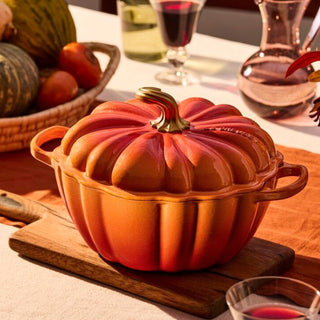 Le Creuset Cocotte Zucca Flamme Dorée aus verglastem Gusseisen, D24 cm