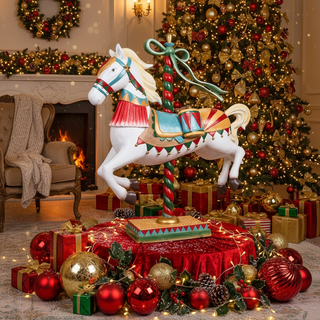 Stoffwolken-Harzpferd 155x60x174 cm