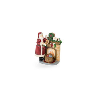 Nuvole di Stoffa Decorazione Babbo Natale con Caminetto 18 cm