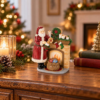 Nuvole di Stoffa Decorazione Babbo Natale con Caminetto 18 cm