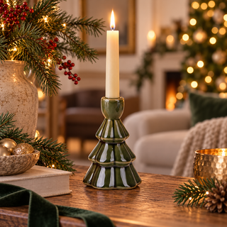 Dino Bianchi Portacandela Albero in ceramica H12,5 cm