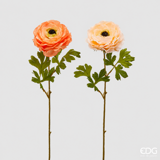 EDG Enzo De Gasperi Set 2 Fiori Artificiali di Ranuncolo Rex H65 cm