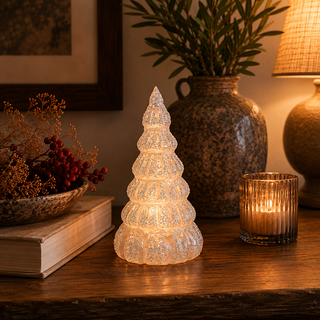 Tognana Albero con Led in Vetro H23.5 cm Bianco