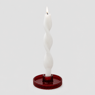 EDG Enzo De Gasperi Portacandela Rigato D10 cm Rosso