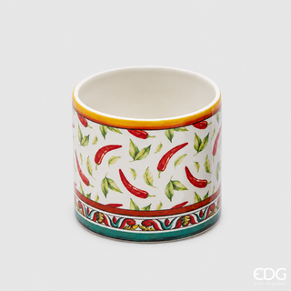 EDG Enzo De Gasperi Vaso Sicilia Cilindro H14 Cm in Ceramica