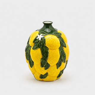 EDG Enzo De Gasperi Vaso Limoni con Foglie H19 Cm In Ceramica