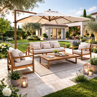 Andrea Bizzotto Salotto da esterno Adrian in Legno d'Acacia 4 Pezzi