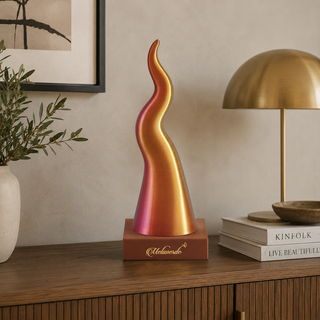 Melaverde Scultura Corno con Base H28 Cm Tricolor Viola in PLA