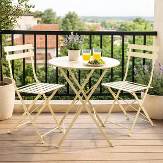 Andrea Bizzotto Elfenbeinfarbenes Bistrot-Gartenset für den Außenbereich