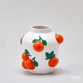 EDG Enzo de Gasperi Vaso Arance Anfora H19 Cm in Ceramica