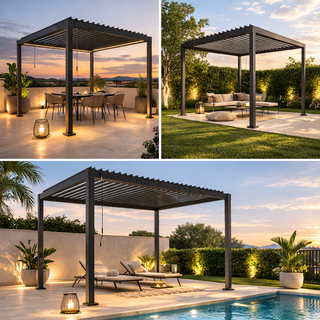 Andrea Bizzotto Pergola 3x4 Mt Anthrazit aus verzinktem Stahl