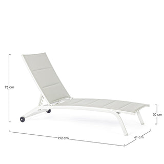 Andrea Bizzotto Cleopas Sun Lounger with Wheels L 192x61 cm White