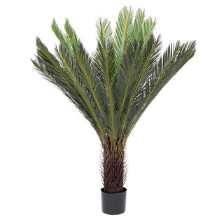 Andrea Bizzotto Planta de palmera Cycas artificial con jarrón, 28 hojas, altura 120 cm