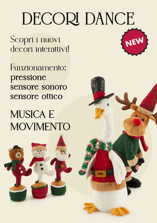 EDG Enzo De Gasperi Set 2 Decorazioni Natalizie Babbo Natale e Renna con Musica e Movimento Twerk H38 cm