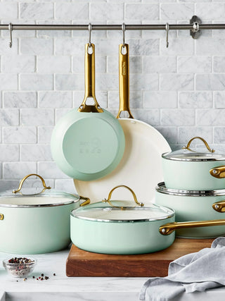GreenPan Batteria di Pentole 10 Pezzi Padova Antiaderente Mint Green