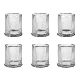 Galbiati Set of 6 Dorico Water Glasses in Blown Glass 350 ml Transparent