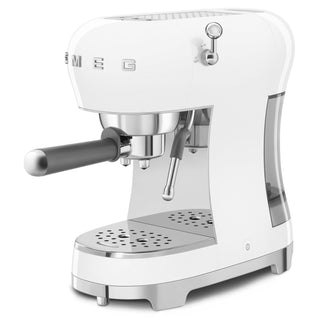 Smeg White Espresso Coffee Machine 50's ECF01WHEU