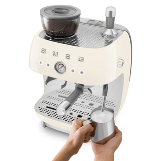 Smeg Macchina per Caffè Espresso Manuale con Macina Caffè Integrato 50's Style EGF03CREU