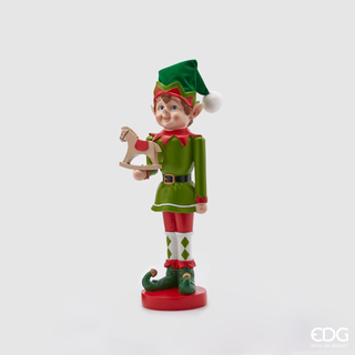 EDG Enzo de Gasperi Set of 2 Poly Elf Decorations with Toys H38 cm