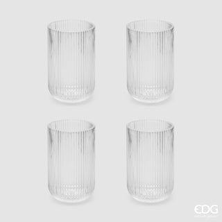 EDG Enzo De Gasperi Set 6 vasos de agua rombos H14 D8 cm