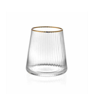 Evviva Set of 6 Royal Gold Thread Glass Tumblers 400 ml