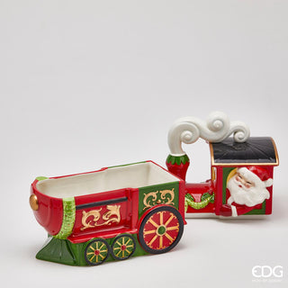 EDG Enzo de Gasperi Santa Claus Train Container H 26 cm