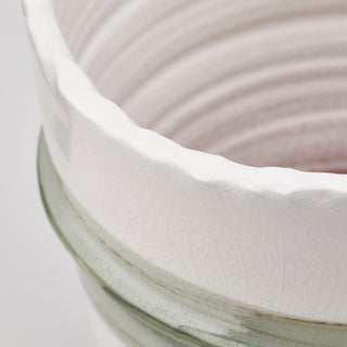 EDG Enzo De Gasperi Phoenix Vase Ceramic Bands H32 D28 cm