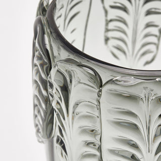 EDG Enzo De Gasperi Glass Vase with Leaves H37 cm Grey
