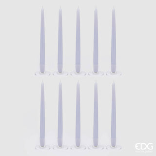 EDG Enzo De Gasperi - Juego de 10 velas cónicas, altura 28 cm, color blanco hielo