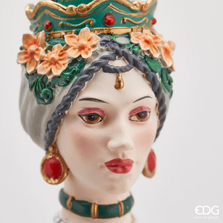 EDG Enzo De Gasperi Set 3 Decorazioni Natalizie Testa Sicilia in Poliresina H10 Cm