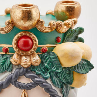 EDG Enzo De Gasperi Portacandele Sicily Poly 3 Fiamme H38 D20 cm Verde