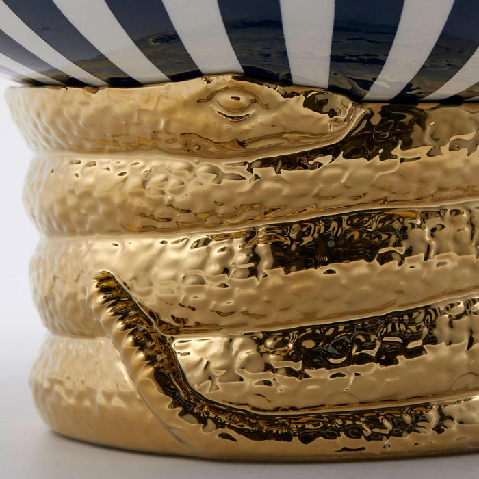 EDG Enzo De Gasperi Vaso Centrotavola Egypt Snake Righe H20 D36 cm