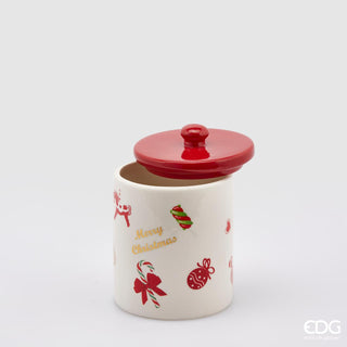 EDG Enzo De Gasperi Barattolo Natalizio con decori H17 D12 cm