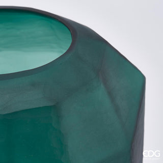 EDG Enzo De Gasperi Polyhedron Glass Vase H38 D29 cm Green