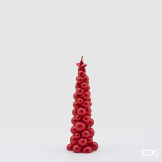 EDG Enzo De Gasperi Christmas Tree Sphere Candle H21.5 cm Red