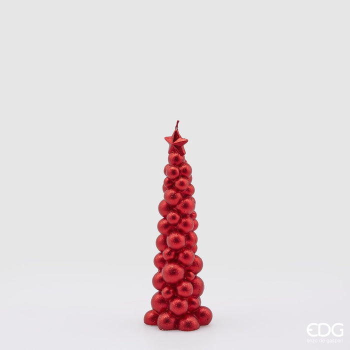 EDG Enzo De Gasperi Candela Sfere Albero di Natale H21.5 cm Rosso