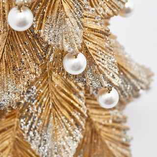 EDG Enzo De Gasperi Árbol de Navidad de Polietileno con Perlas Al. 46 cm Oro Plata